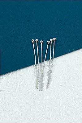 Alfinete Bolinha 3Cm Aço Inox - 100 Pçs