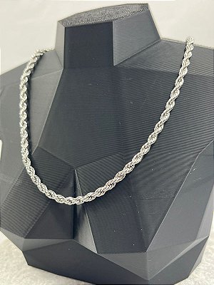 Colar Cordao Baiano Aço Inox com 5mm de espessura - antialergico - medida 60cm - 1 Unidade