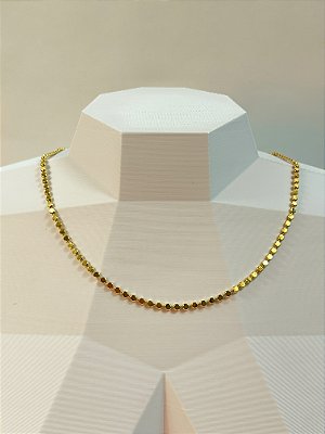 Colar moedinha 40cm Banho Ouro 2 milésimos com verniz italiano - 1 unidade