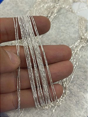 Corrente Veneziana 0,60Mm Super Fina - Banho Prata 925 Semijoia 50 milésimos - Ideal Para Pedras, Perolas e cristal - Com Verniz Protetivo italiano - 1 metro