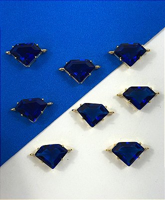 Pingente Diamante Zirconia Ouro 02 saidas - 01 unid