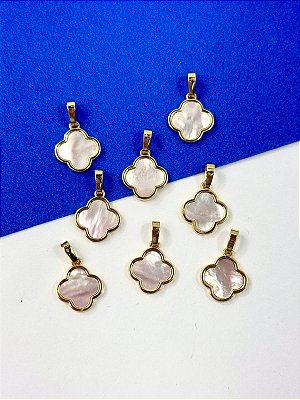 Pingente Trevo Madreperola - 01 unid - semijoia