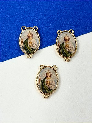 Pingente Religioso Sao Jose 3 saídas dupla face Ouro - 01 Unid