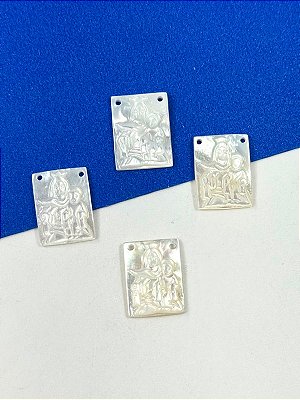 Escapulario Madreperola Nossa Senhora do Carmo - 01 unid