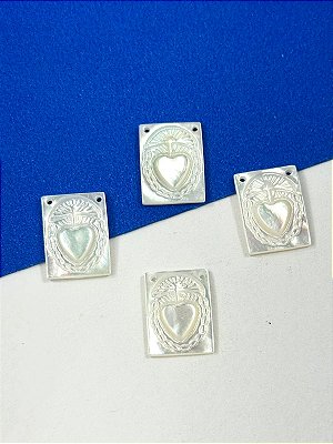 Escapulario Madreperola Sagrado Coracao de Jesus - 01 unid