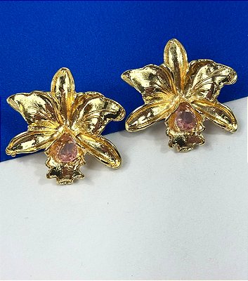 Brinco Flor com Zirconia - o par