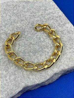 Pulseira Grume Lixada ** Sem Fecho ** medida 16cm - banho ouro 2 milésimos com verniz - 1 unidade