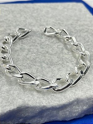 Pulseira Grume Lixada ** Sem Fecho ** medida 16cm - banho Prata 925 Semijoia 50 milésimos com verniz - 1 unidade
