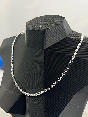 Colar moedinha 40cm Banho Prata 925 Semijoia 50 milésimos com verniz italiano - 1 unidade