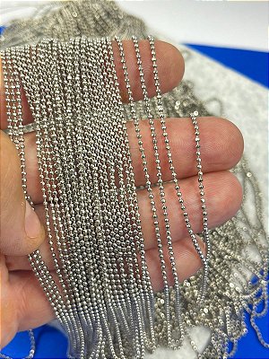 Corrente Bolinha 1,5mm Diamantada Niquel - latão banho níquel - 1 metro
