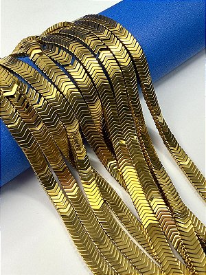 Fio Hematita Dourada Flecha 6mm - O Fio