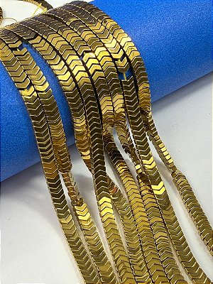Fio Hematita Dourada Flecha 4mm - O Fio