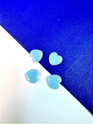 Pingente Pedra Jade Coração - furo passante - 01 unid