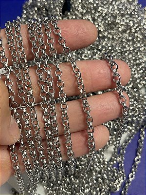 Corrente Aço Ino Guarana tipo Portuguesa - arame 1,6mm meia cana - NAO ESCURECE NUNCA - 1 metro