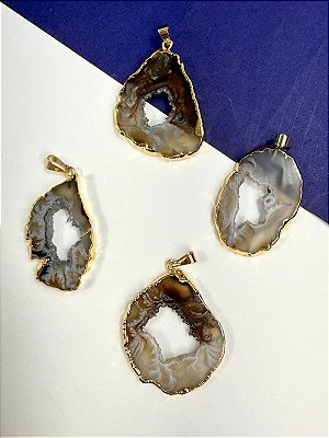 Pingente Pedra Geodo Quartzo - 01 unid