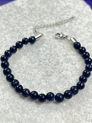 Pulseira Pedra Natural com acabamento em aço inox antialergica - medida 17cm + 7cm de extensora