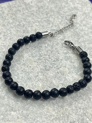 Pulseira Pedra Natural com acabamento em aço inox antialergica - medida 17cm + 7cm de extensora