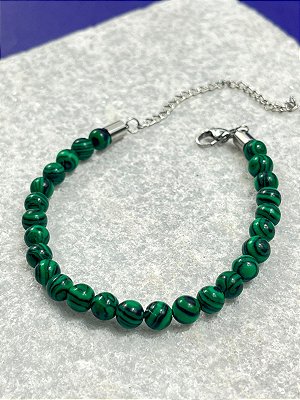 Pulseira Pedra Natural com acabamento em aço inox antialergica - medida 17cm + 7cm de extensora