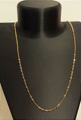 Colar Cadeado diamantada medida 60cm - Banho ouro com 2 milésimos de camada e verniz italiano - 1 unidade