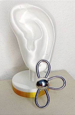 Brinco Meia Flor niquel - 1 par