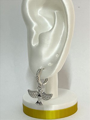 Brinco Espirito Santo com Zirconia Niquel com tarraxa - 1 par