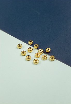 Entremeio Rondele 6mm Abs Ouro - 10 Pçs