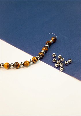 Entremeio Bolinha 6Mm Aço Inox - 50pçs