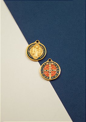 Pingente Religioso Sao Bento ouro - 01 Unid