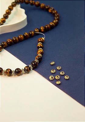 Entremeio 6mm Ouro - 10pçs