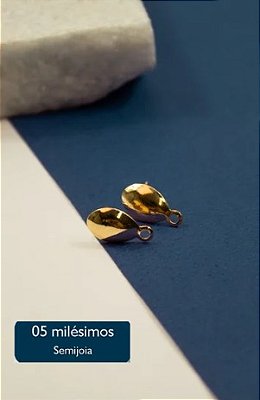 Base de Brinco Ouro Semijoia 5 milesimos - 01 par