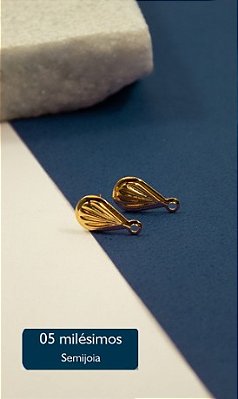Base de Brinco Ouro Semijoia 5 milesimos - 01 par