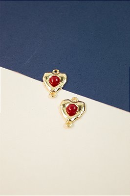 Pingente Coracao 02 saidas - 01 unid