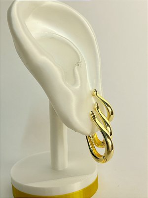 Trio Brinco Argola click - Banho ouro 2 milésimos com verniz - 3 pares