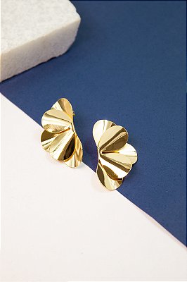 Brinco Flor Meia Petala - 01 par