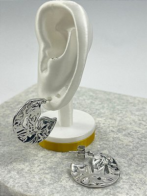 Brinco Organico banho niquel - 1 par