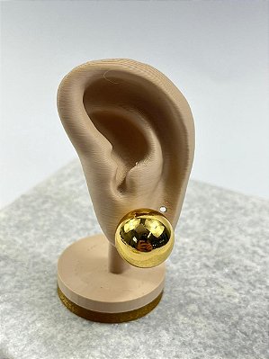 Brinco Bola Aço Inox dourado - antialergico - 1 par