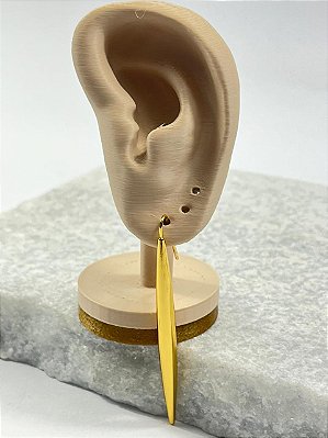 Brinco Gota grande Aço Inox dourado - antialergico - 1 par