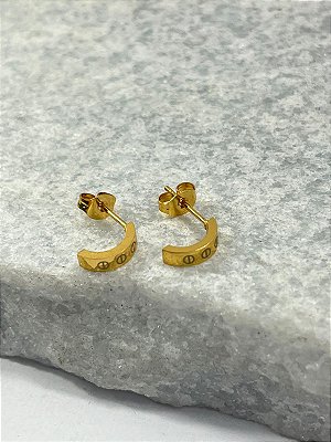 Brinco Argola Aço inox Dourado - 1 par