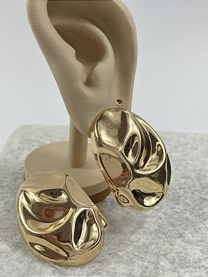 Brinco Orgânico banho ouro - 1 par