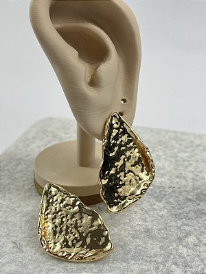 Brinco Orgânico banho ouro - 1 par