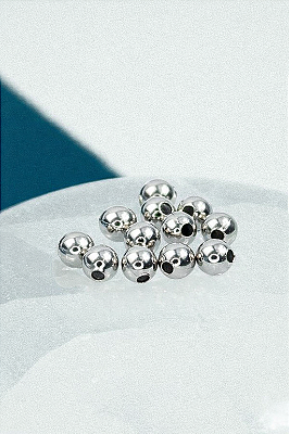 Entremeio Bolinha 8mm Aço Inox - 50pçs