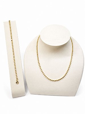 Conjunto Colar e Pulseira Bolinha Ouro - 01 unid