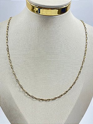 Colar Aço Inox Dourado com 60cm tipo Cartier - Antialergico - 1 unidade