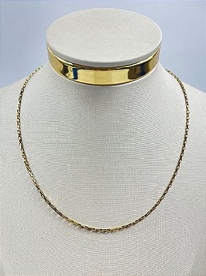 Colar Aço Inox Dourado com 45cm cartier - Antialergico - 1 unidade