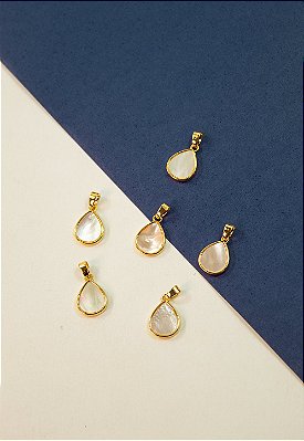 Pingente Gota Madreperola Ouro - 01 Und