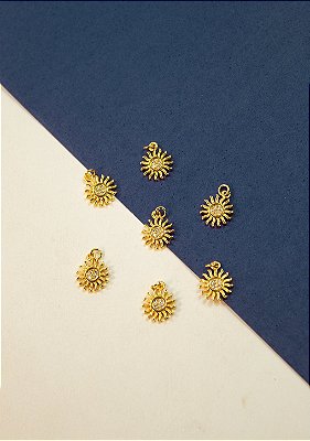 Pingente Sol com Zirconia Ouro - 01 Und