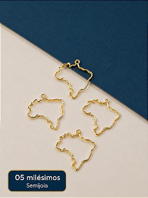 Pingente Mapa do Brasil 5 Milésimos de Ouro - 01 und