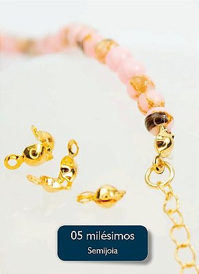 Tips Bolinha 6x3.2mm 5 Milésimos Ouro - 30 Pçs