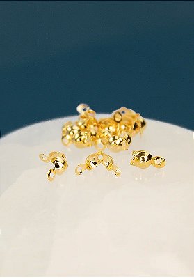 Tips Bolinha 6x3.2mm Ouro - 50 Pçs