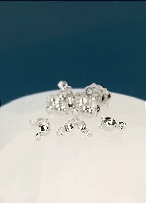 Tips Bolinha 6x3.2mm Prata 1000 - 50Pçs